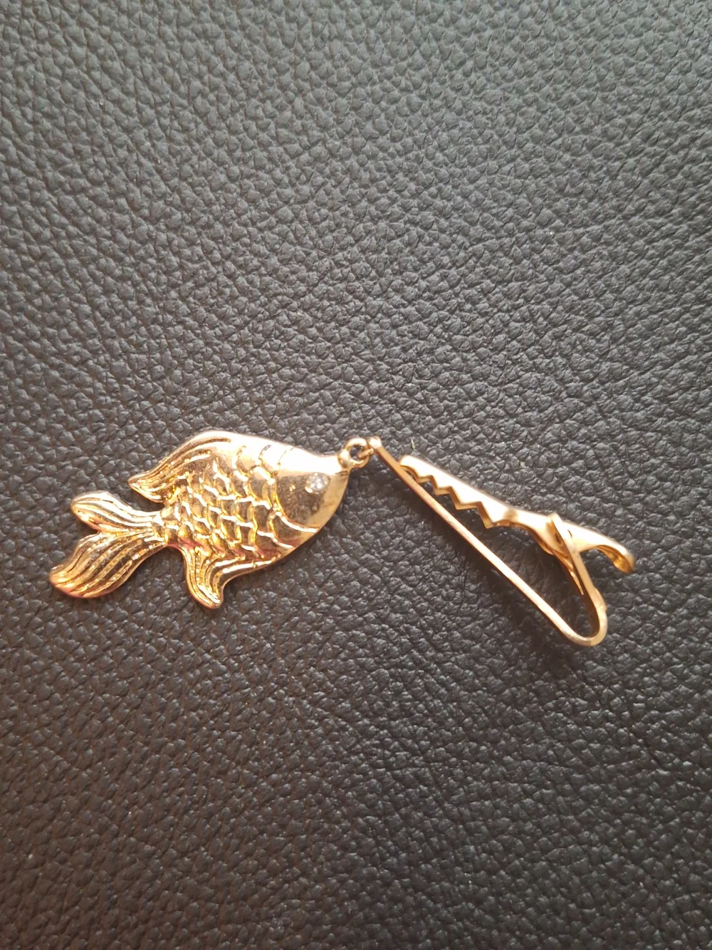 Vintage Gold Fish Tie Clip - Men's Accessory